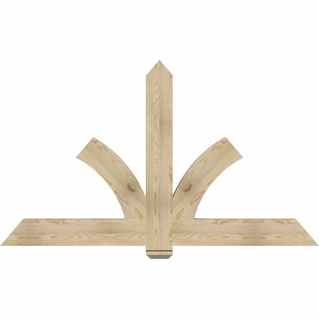 Ekena Millwork Redmond Rough Sawn Timber Gable Bracket, Douglas Fir, 72"W x 42"H x 4"D x 6"F, 14/12 Pitch GBW072X42X0406RED00RDF